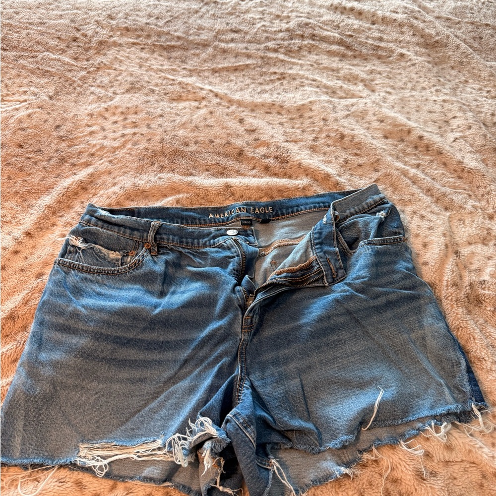 American Eagle Outfitters Distressed Denim Cutoff Shorts - Blue
